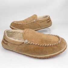 Minnetonka 41001 Tilden Moc Men Comfort Slipper Size 8.0 M, Cinnamon Suede, 8116