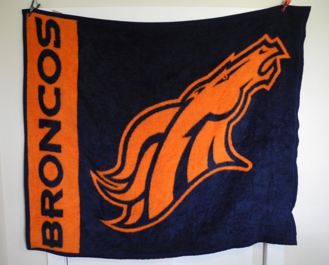 Denver Broncos Biederlack Throw Blanket Reversible Soft NFL Football 47 x 55 eBay