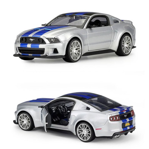 1:24 Ford Mustang Model Car Street Racer Diecast Toy Cars for Boys Adults Silver - Picture 16 of 17
