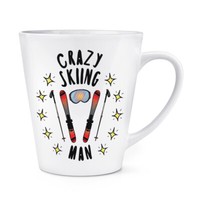 VerrüCkte Schifahren Mann Stars 341Ml Latte Becher Tasse Lustig Witz Sport Skier