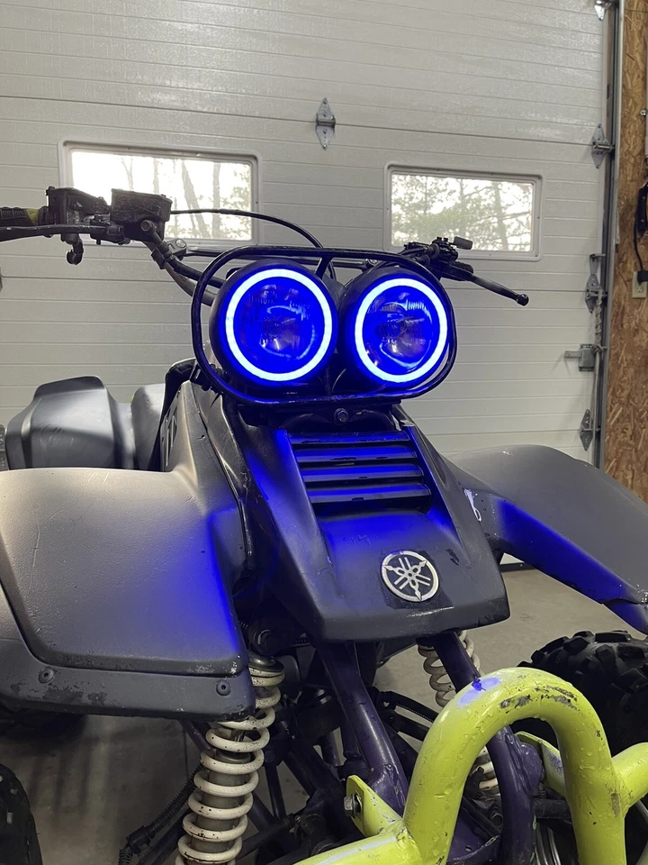 Multi Colored Yamaha Warrior YFM350X 350cc Halos Angle Led Rings Set Bluetooth - Image 4 of 4