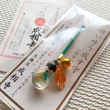 Kyoto Nasu Amulet Grants three wishes Omamori Koban Nariaiji Temple strap Japan