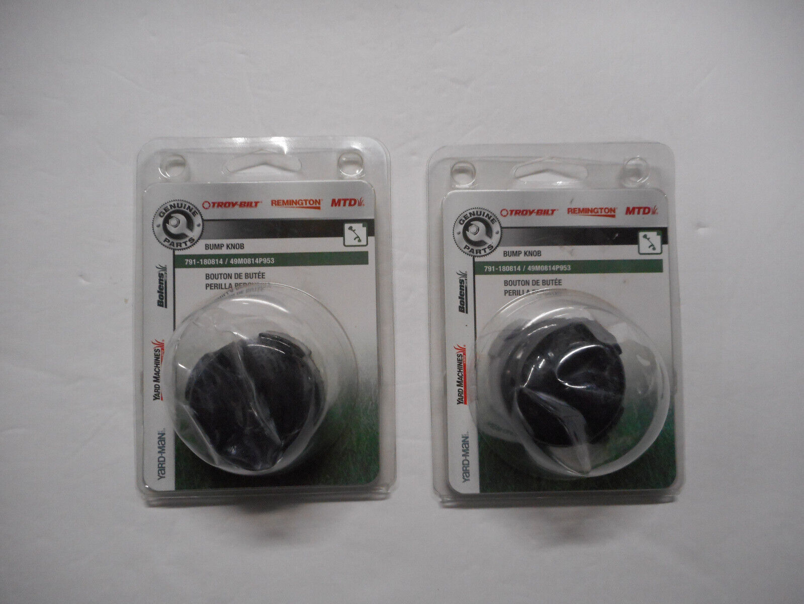 Group Of (2) MTD Bump Knobs #791-180814/49M0814P953. New. Sealed Pkg.