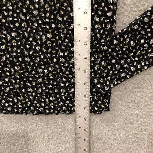 Art Class Girls Long Sleeve Black Shirt Floral Dots XL 14/16 - Picture 6 of 11