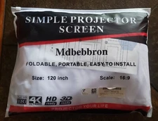 120 inch Projection Screen 16:9 Foldable AntiCrease Portable Projector Mdbebbron