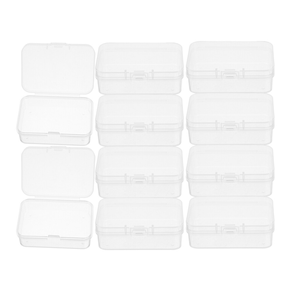 10 Pcs Clear Plastic Storage Boxes with Lids Transparent Small Containers