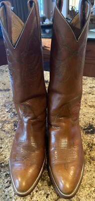 FRYE Mens 11 EE Brown Cowboy Boots Clean Fantastic Shape Vintage