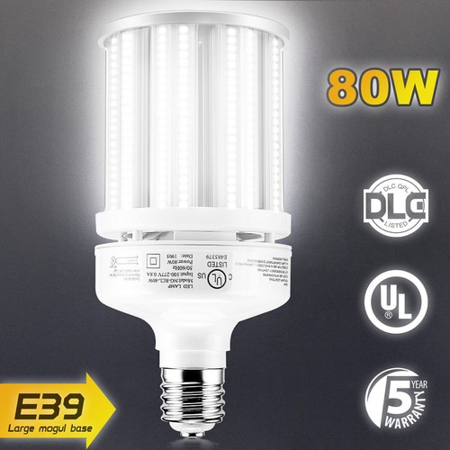 LED Retrofit Corn Light Bulb 80W Warehouse Workshop Highbay Light E39 Mogul Base - 第 1/12 張圖片