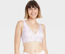 Auden Signature Smooth Collection Unlined Longline Bralette Orchid Bloom Size XL