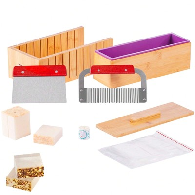Soap making kit, bamboo cutting box and inner box silicone mold