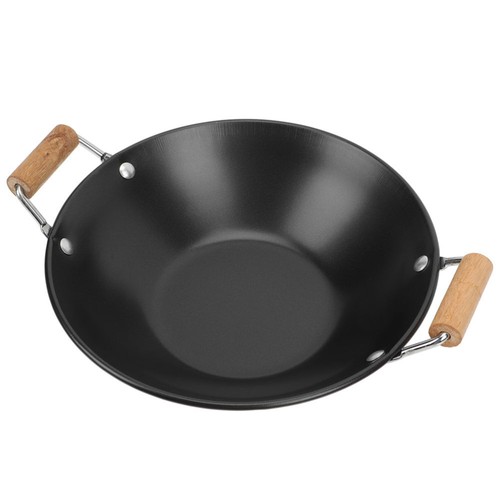 Stainless Steel Griddle Wok Pan Anti-spill Man Cooking Pots with Handles