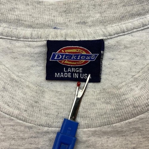VTG 80s 90s Dickies Logo Blank Essential Pocket T Shirt Adult L Heather Gray USA - Picture 6 of 6