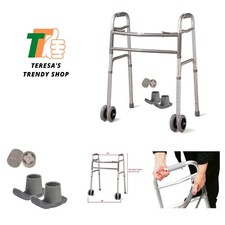 Bariatric Heavy-Duty Folding Walker with Wheels for Seniors, Adults, Extra Wi...
