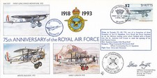 RAF SIGNED FLOWN RAF(75)7 St Kitts FDC 1993 (136180)