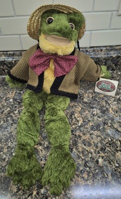 Ganz Cottage Collectibles Floyd Frog 1996 17  Plush Lorraine Straw Hat With Tags