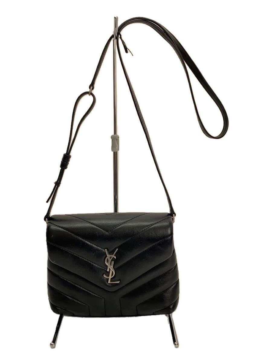 Borsa a tracolla SAINT LAURENT Lulu giocattolo pelle quadrata macchiata nera usata