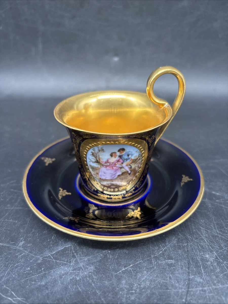 Lot De 3 Tasses à Café Vintage Kobalt Bleu - Marque Ziergegenstand
