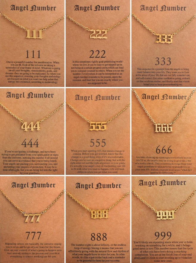 Angel Number Necklace For Women Stainless Steel Dainty Choker Lucky Numbers 777