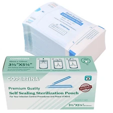 200 Pcs Self Seal Sterilization Pouches 3.5" X 5.25" by JEVOLVE – Durable, Conve