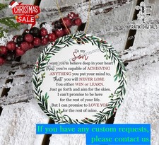 To My Son Ornament, Love Gift To Son, Christmas Gift for Son from Mom Dad, Ch...
