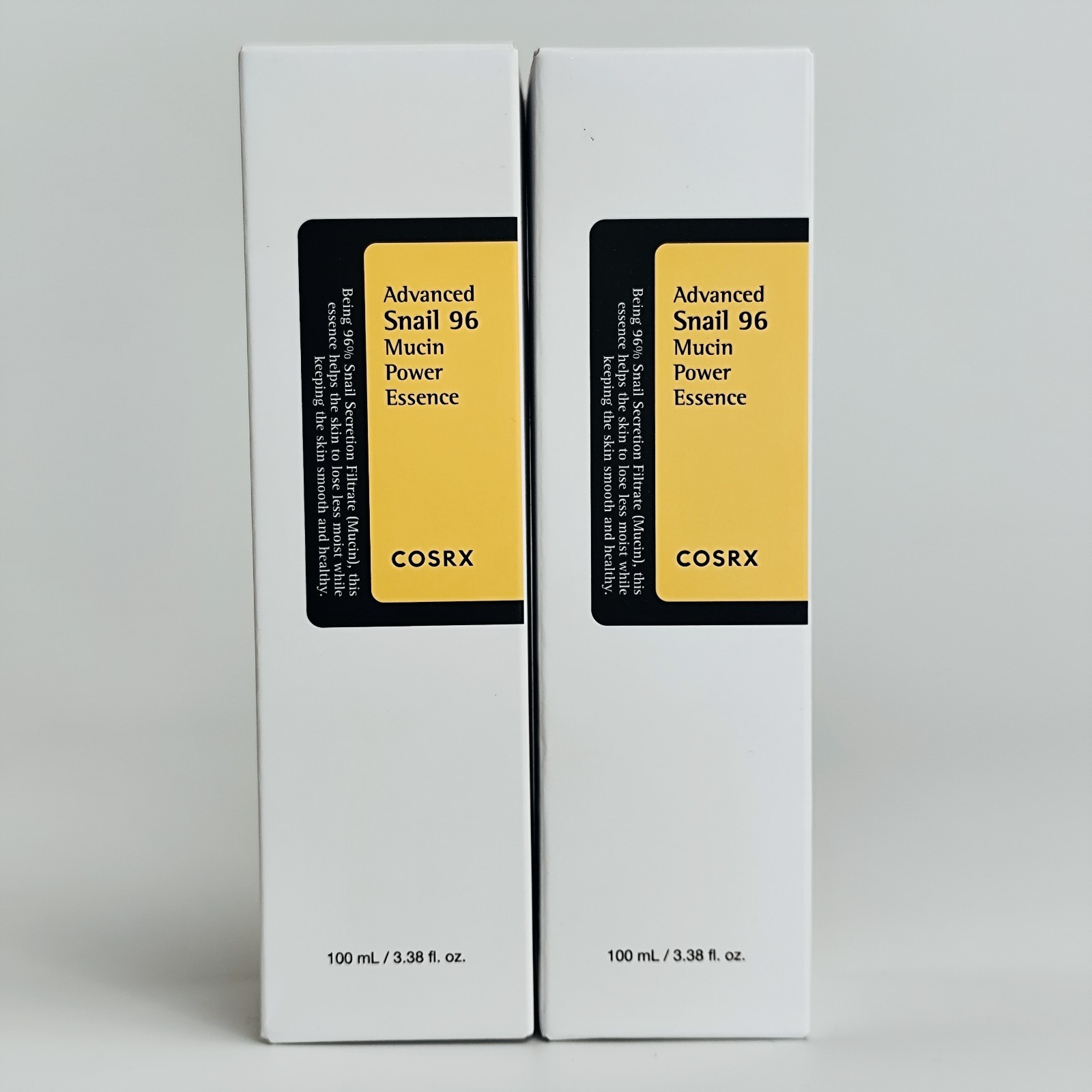 COSRX Snail Mucin 96 Hydrating Repair Essence Korean Skincare Serum 3.38oz Twin Pack