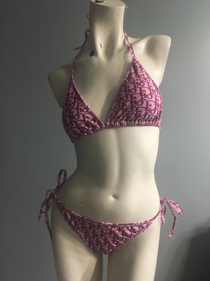 Christian Dior Burgundy Two Pieces  Bikini Suit Size X-Large - Image 3 of 4