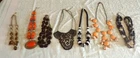 Lot of 7 Chunky Modern Costume Jewelry Mix Gold Silver Tone Beads Rhinestone