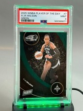 2025 WNBA Player of Day Aja Wilson A'ja GREEN 1/5 sp Insert PSA 9 POP 1/1 #7 MVP