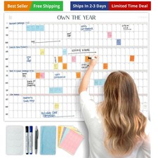 Own the  GIANT UNDATED Wall Calendar | 4ft x 3ft Full- Dry Erase Planner Star...