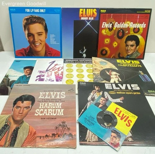 VTG 9pc Vinyl Elvis Presley LPs UNTESTED