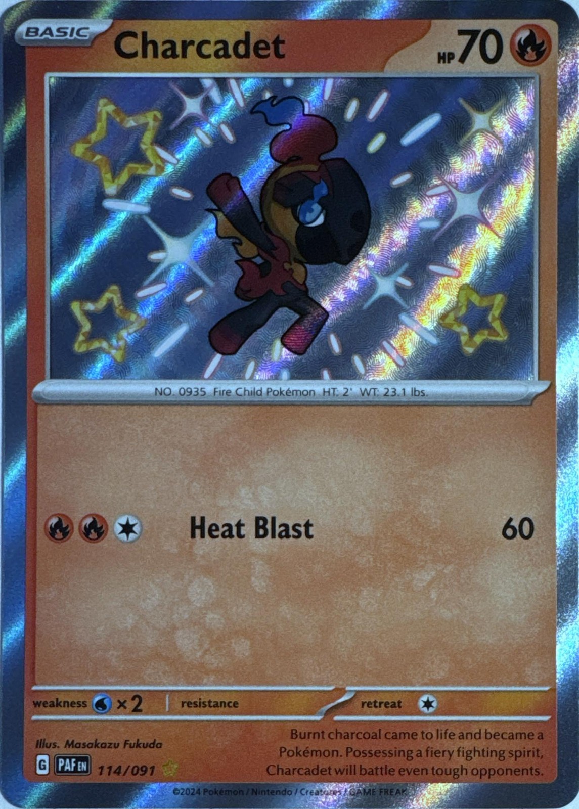 Charcadet 114/091 Shiny Rare Paldean Fates Pokemon Near Mint
