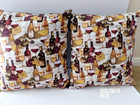 Wine Theme Pillow Covers for 18" Pillows, S/2, Quilted Brown Backside, Handmade — photo 3