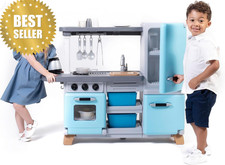 Cooking Time Kids Kitchen Playset w/ Lights, Sounds, 23pcs Toy Set for Age 2