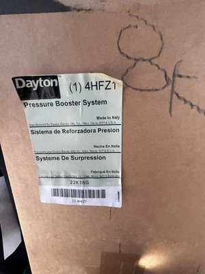 Dayton 4HFZ1 Constant Pressure Booster Pump 1'' Intake/Discharge 115V AC 3/4 hp