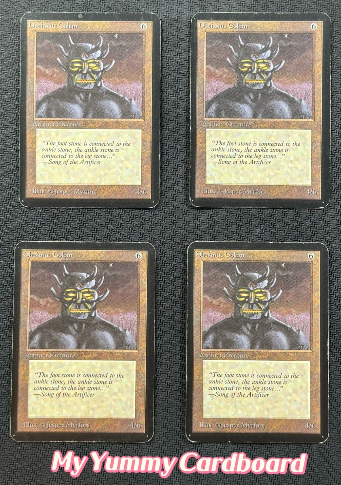 MTG Alpha Obsianus Golem x4 Playset — MP - HP | Limited Edition Alpha 1993
