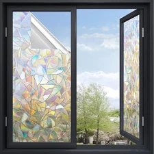 Window Privacy Film，Privacy 17.5”×78.7”, Multicolor 