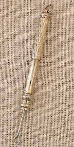 Vintage 1800's Gold Filled Miniature Button Hook Chain Fob Pat May 9 1876 