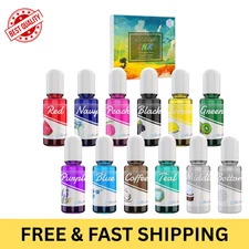 Alcohol Ink Set - 12 Vibrant Colors Alcohol-Based Ink for Epoxy Resin Art, Re...