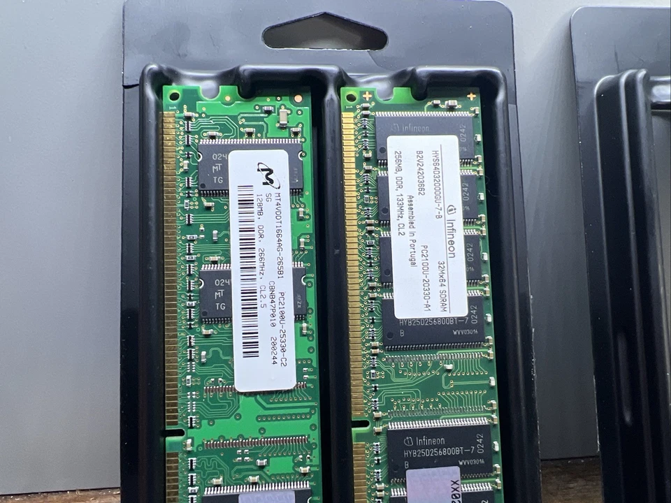 Lot of 3 - 256MB 128MB DDR Memory 133 MHz 266 MHz Infineon Mushkin Compaq Tested - Image 4 of 4
