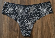 Size Medium Thong PINK by Victoria's Secret Halloween Spider Spiderweb New