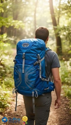 Osprey Stratos 36L Men s Hiking Backpack Blue Ventilated Hip Belt Rain Cover A+
