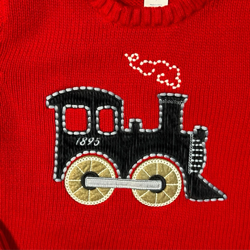 Suéter OshKosh B'gosh Niños Rojo Invierno Tejido Tren Vacaciones Navidad Talla 7 Foto 2 de 4