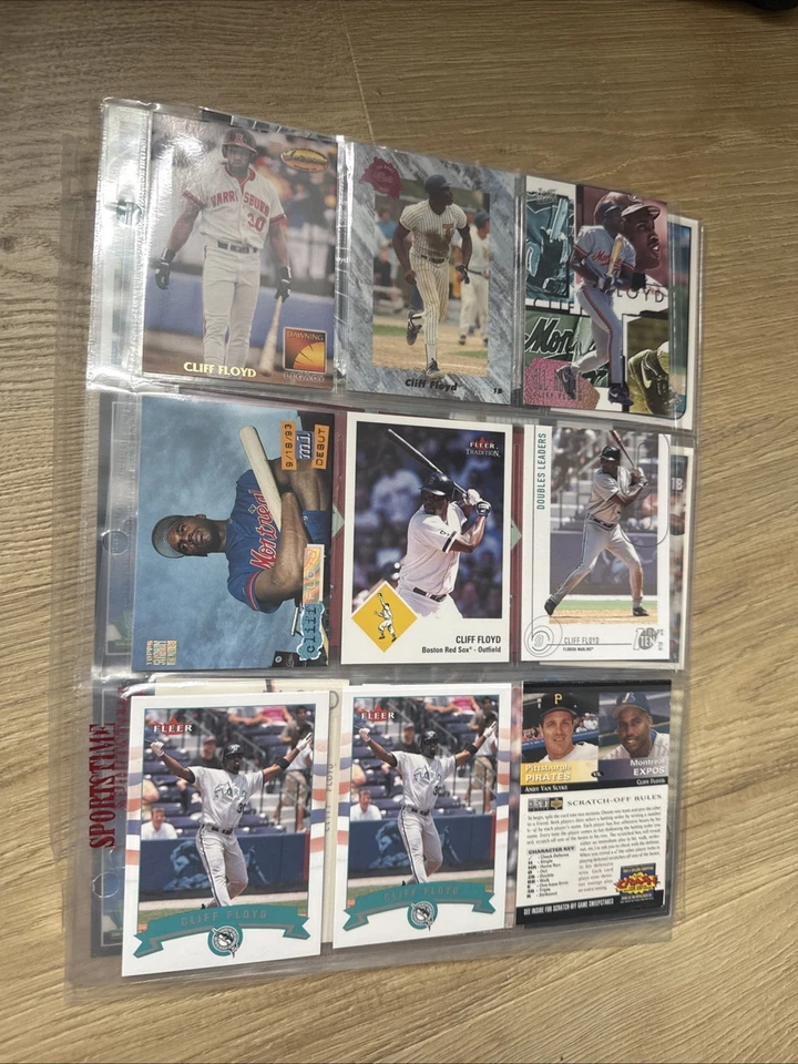 ¡Lote de tarjetas de béisbol CLIFF FLOYD! ¡Reliquias! #’d! ¡Insertos! ¡Marlins de Florida! Expos! Foto 4 de 4