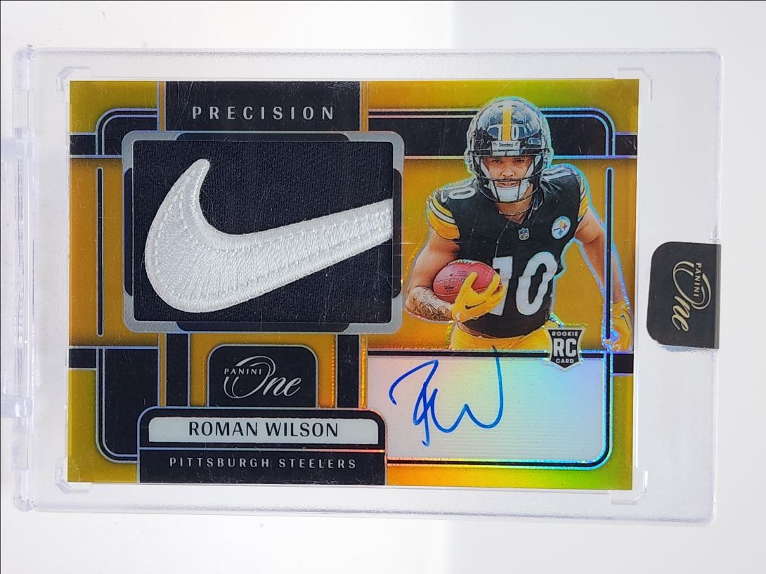 ROMAN WILSON 2024 PANINI ONE RPA ROOKIE PATCH GOLD PRIZM RC AUTO /10 Q0441