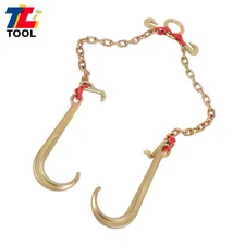 5/16" × 2' J Hook V-Chain Bridle Grab Hook Wrecker 10800Lbs G80 Tow Chain