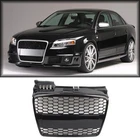 Front Upper Grille For 2005-2008 Audi A4/B7 RS4 Style Gloss Black Grill