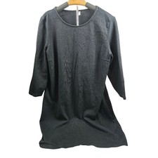 Old Navy Womens Black Knit 3/4 Sleeve Shift Dress Round Neck Large