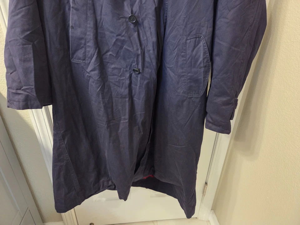 Abrigo Para Hombre Talla XL EE. UU. 48 Negro DANIEL HECHTER Abrigo Azul Pesado Invierno #S53 Foto 2 de 4