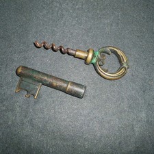 Korkenzieher Schlüssel Messing L 13,3 cm Messingschlüssel Deko Bar Partyraum