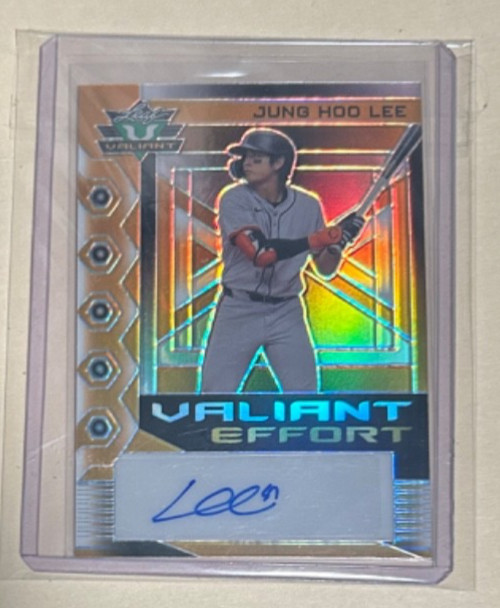 #1/1 JUNG HOO LEE AUTO LEAF VALIANT EFFORT GOLD PRISM AUTOGRAPH GIANTS SSP 1/1 !